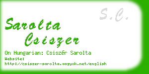 sarolta csiszer business card